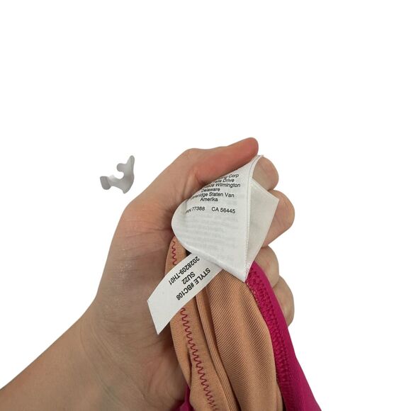 J Crew Ruched One Shoulder One Piece Swimsuit Pink Preppy Vacation Women Size 18 - Picture 8 of 8